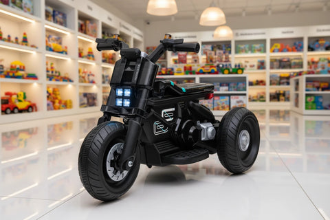New 3 Wheel Motorbike Kids 6V Trike Electric Ride On Motorcycle - Black