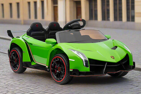 LAMBORGHINI VENENO KIDS 12V RIDE ON CAR WITH PARENTAL REMOTE - GREEN
