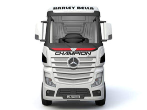 Licensed Mercedes 24v Kids electric ride on lorry with trailer - White Mp4