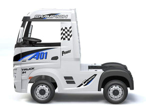 Licensed Mercedes 24v Kids electric ride on lorry with trailer - White Mp4