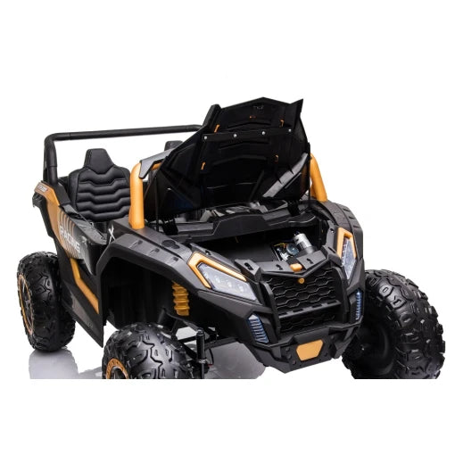 KIDS ATV LARGE 2 SEATER 24V ELECTRIC RIDE ON BUGGY WITH MP4 SCREEN AND PARENTAL CONTROLLER  - GOLD