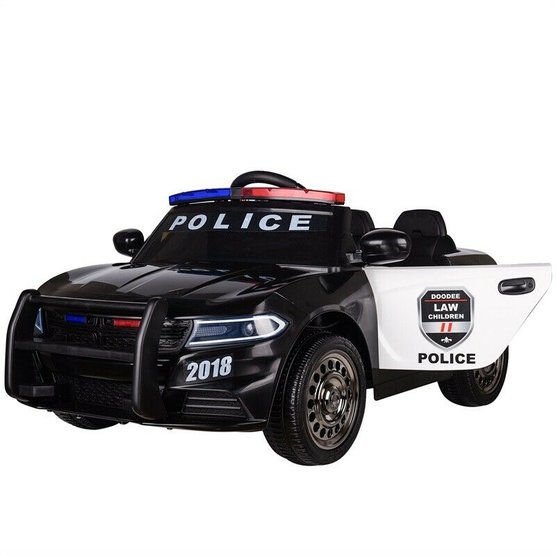 Kids 12V Electric Ride on Police Car with Parental Remote Control and self drive