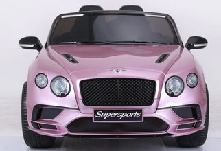 Licensed Kids Bentley Supersports 2 Seater Electric Ride On Car In Paint Pink with parental control