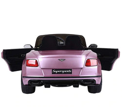 Licensed Kids Bentley Supersports 2 Seater Electric Ride On Car In Paint Pink with parental control