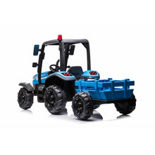 Kids Ride On Harvest Tractor 24v With Trailer In Blue
