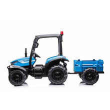 Kids Ride On Harvest Tractor 24v With Trailer In Blue