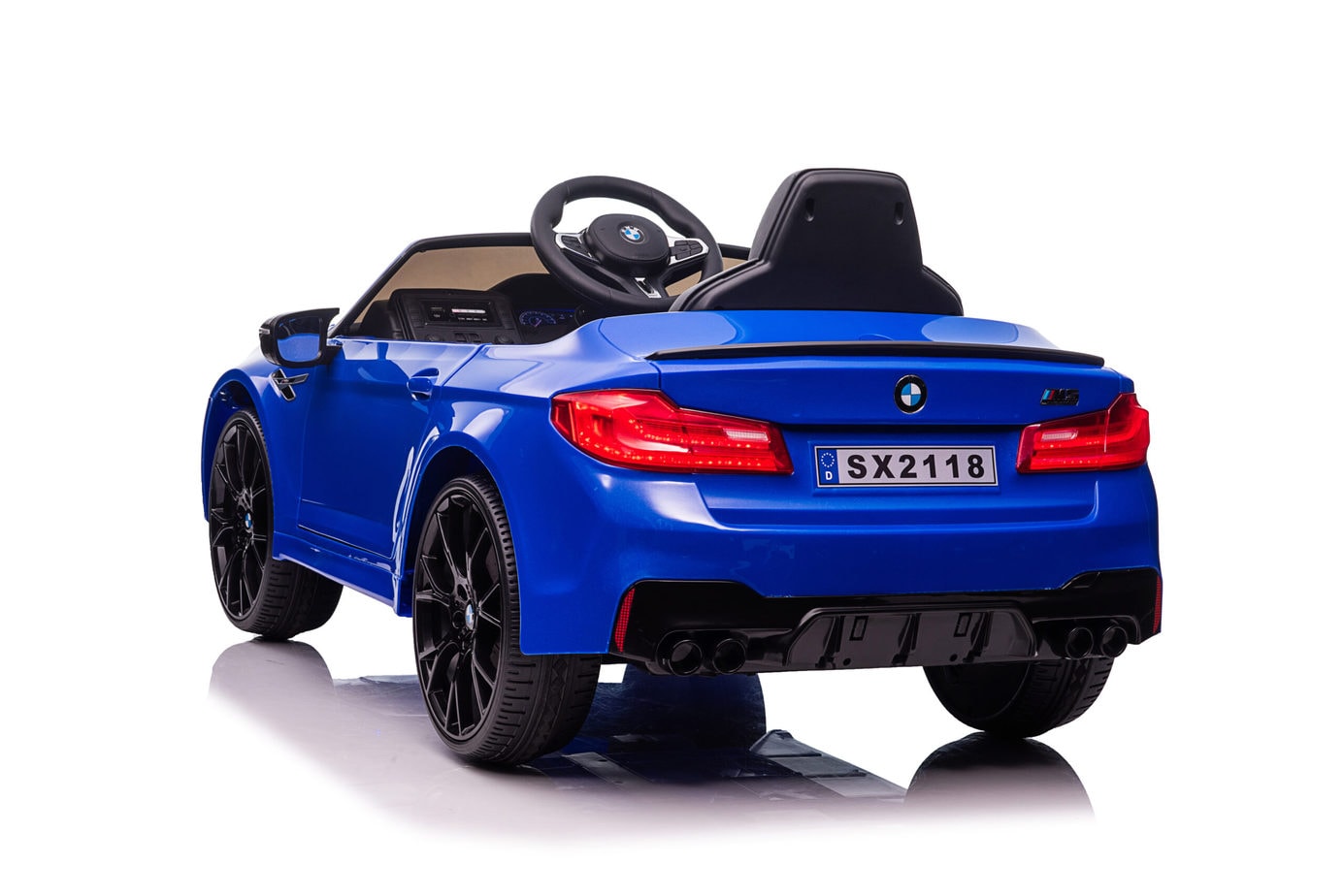 Licensed BMW M5 Kids 12V Ride On Electric Car with a parental controller and self drive - Blue