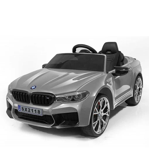 Licensed BMW M5 Kids 12V Ride on Electric Car with a parental controller and self drive - Paint Grey