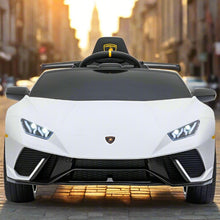 Licensed Lamborghini Huracan Kids 12V Ride On Car with a parental controller and self drive  in White