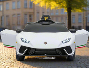 Licensed Lamborghini Huracan Kids 12V Ride On Car with a parental controller and self drive  in White