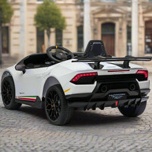 Licensed Lamborghini Huracan Kids 12V Ride On Car with a parental controller and self drive  in White