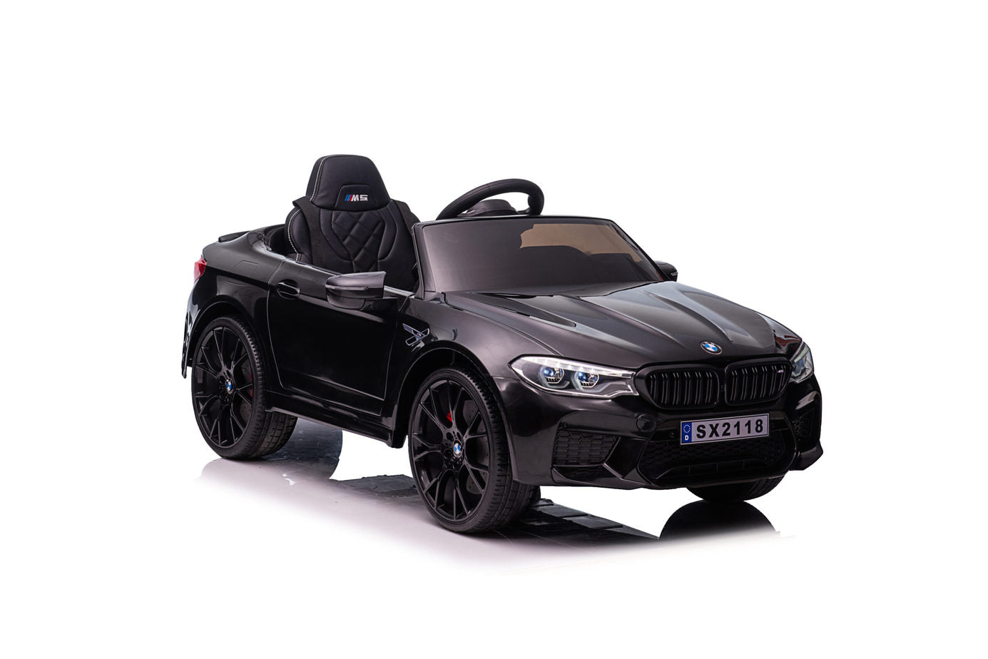 Licensed BMW M5 Kids 12V Ride On Electric Car with a parental controller and self drive - Black