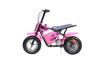 Kids Electric 250w Monkey bike Pit bike Dirt Bike with Stabilisers Bike In Pink