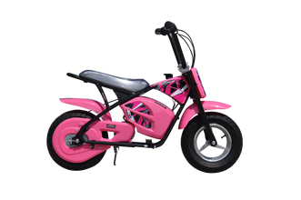 Kids Electric 250w Monkey bike Pit bike Dirt Bike with Stabilisers Bike In Pink