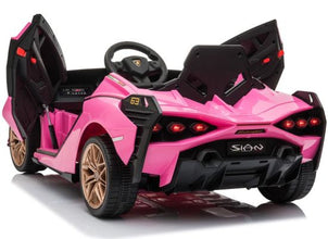 Licensed Lamborghini Sian 12V Electric Ride On Car With parental control - Pink