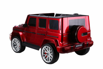 LICENSED MERCEDES AMG G63 G WAGON 24v 2 SEATER 4 WHEEL DRIVE  RIDE ON JEEP (UPGRADED) with MP4 - PAINT Metallic RED