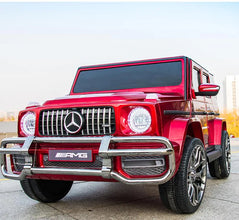 LICENSED MERCEDES AMG G63 G WAGON 24v 2 SEATER 4 WHEEL DRIVE  RIDE ON JEEP (UPGRADED) with MP4 - PAINT Metallic RED