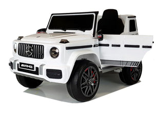 Licensed Mercedes G wagon G63 12v upgraded kids ride on Car Jeep with parental remote control  - White