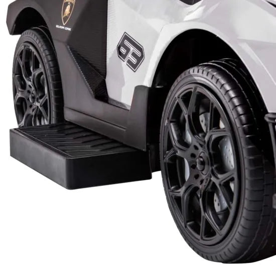 Lamborghini SCV12 Multi Function Foot to Floor Ride on Car with Push Handle - White